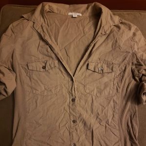 James Perse Perfect Button Down - Taupe Size 4